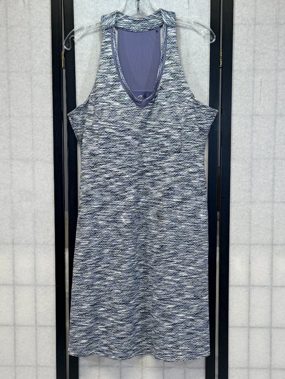 MPG Athletic Sport Tennis Dress XL Built In Bra Muscle Back Pockets Periwinkle